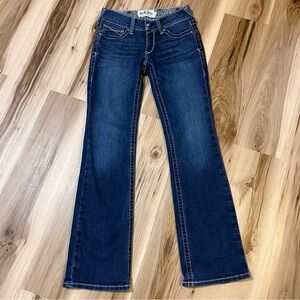 Ariat Riding Jeans Western Whipstitch Dark Wash Boot Cut Cowgirl Womens Size 26R